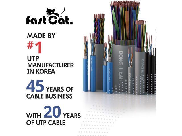 fast Cat. Cat 6 Ethernet Cable 1000ft (Blue) - 23 AWG, CMR, Insulated Solid Bare Copper Wire Cat 6 Cable with Noise Reducing Cross Separator -...