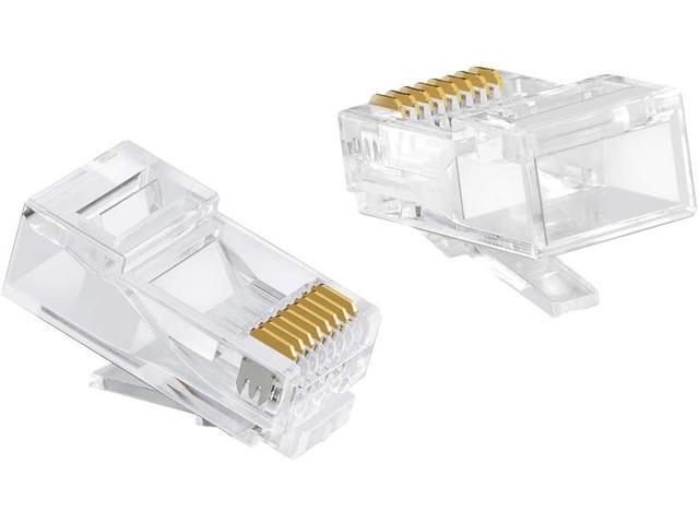 Cat6 RJ45 Ends, CableCreation 50-Pack Cat6 Connector, Cat6 / Cat5e RJ45 Connector, Ethernet Cable Crimp Connectors UTP Network Plug for Solid Wire...