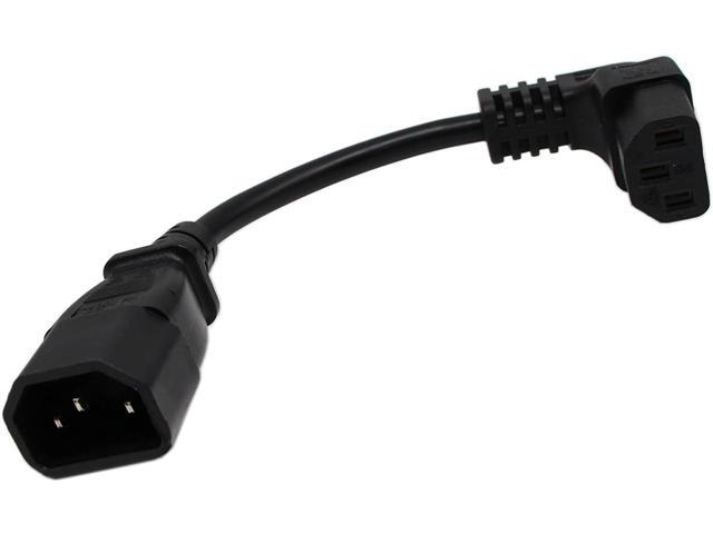 Cerrxian 15cm IEC 320 90 Degree C13 3 Pin Female to C14 3 Pin Male PDU Power Supply Extension Cord for Computer LED HDTV Monitor and Scanner