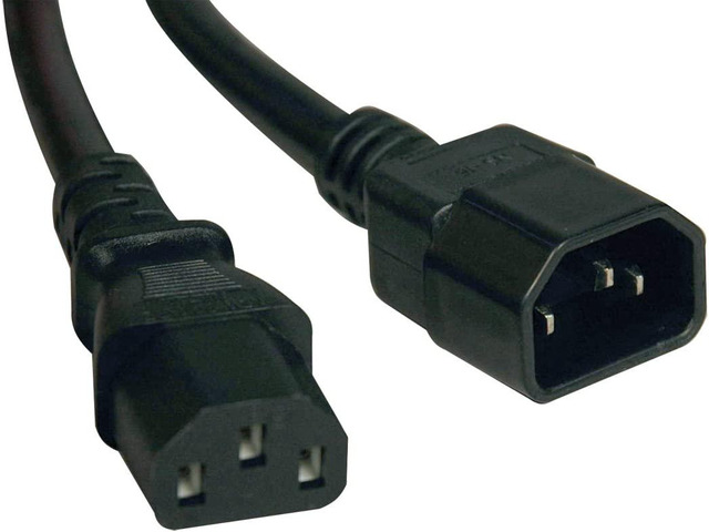 Tripp Lite Standard Computer Power Extension Cord 10A, 18AWG (IEC-320-C14 to IEC-320-C13) 8-ft.(P004-008),Black