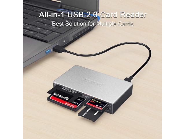 SmartMedia Card Reader Writer All-in-1 USB Universal Multi Card Adapter Slim Hub Read Smart Media, xD, SD, SDHC, SDXC, UHS-I, MMC, MS Pro Duo, CF,...