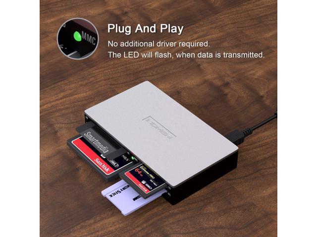 SmartMedia Card Reader Writer All-in-1 USB Universal Multi Card Adapter Slim Hub Read Smart Media, xD, SD, SDHC, SDXC, UHS-I, MMC, MS Pro Duo, CF,...