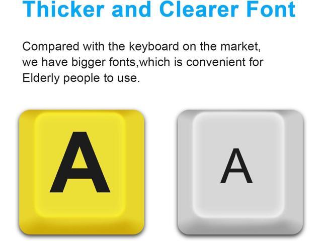 Large Print Computer Keyboard, Wired USB High Contrast Keyboard with Oversized Print Letters for Visually Impaired Low Vision Individuals...