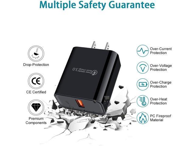 Quick Charge 3.0 Fast Charging Block for Samsung Galaxy S25 Ultra S25+ S25, A16 5G S24 S23 S22 S21 A51 S20 A11 A13 5G A53 A20 A21 S10e A10e Note 20...