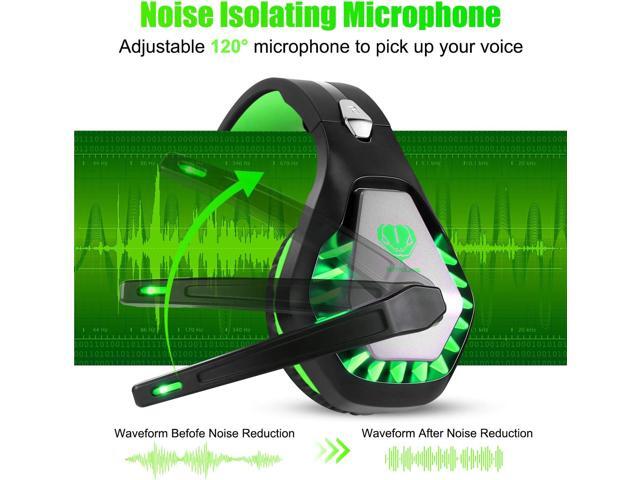 DIWUER Stereo Gaming Headset for Nintendo Switch, PS4, Xbox One with Noise Cancelling Mic, Soft Earmuffs Surround Sound Over Ear Headphones with...