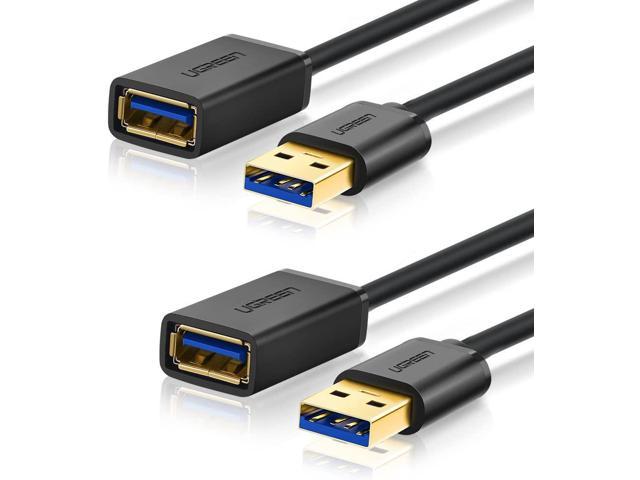 U USB Extension Cable 2 Pack USB 3.0 Extender Cord Type A Male to A Female USB Extender for Oculus Rift, Oculus Quest, USB Flash Drive, USB Hub.