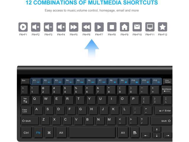 Wireless Keyboard and Mouse Combo Wireless Mouse and Keyboards Cordless USB Computer Keyboard and Mouse Set, Ergonomic, Silent, Compact Slim for...