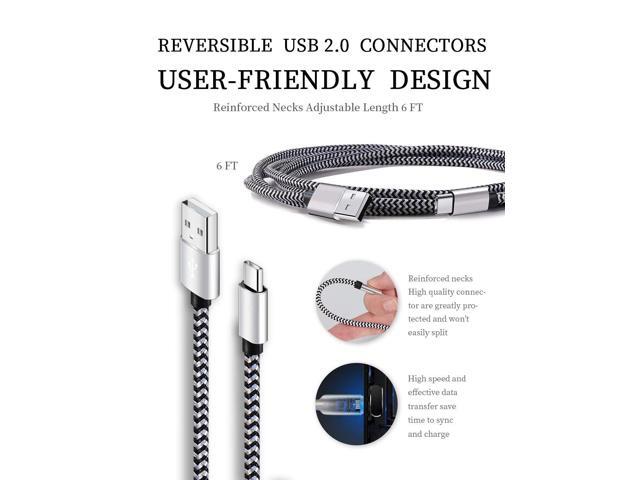 Teeind USB Type C Cable Fast Charging, Tpc001 5 Pack(6Ft 3A) Braided C Charger Cables Compatible with Samsung S10e/note 9/s10/s9/s8 Plus/A80/A50/A20