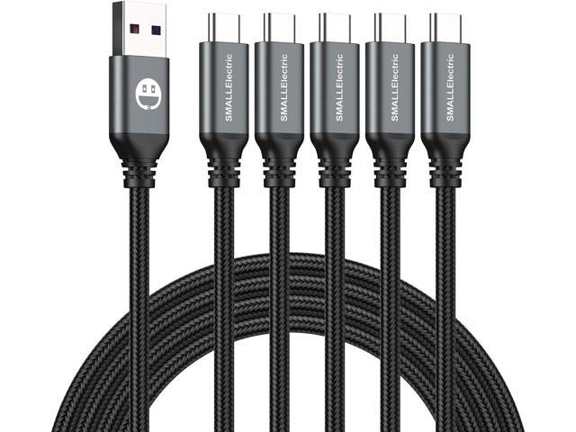USB Type-C to A Cable 5pack 6ft Braided Fast Charging 3A Quick Charger Cord, 6 Foot Compatible iPhone 17/17 Pro/16e/16/15 Pro Max,Samsung Galaxy...