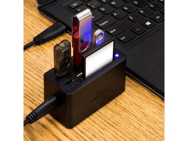 Kingwin USB HUB Adapter w/ Memory Card Reader Writer & USB 3.0 HUB Combo - Supports High Speed SD MS Micro M2 CF Card Reader For Macbook, Laptop,...