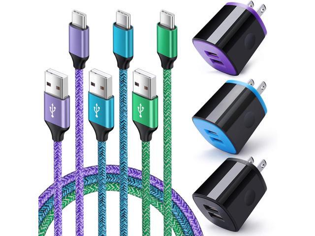 Wall Charger Plug 3 Pack, Type C Charger Cable 3 Pack 6FT Compatible for Motorola Moto G Fast/G Power/G Stylus/G Pro/G Play, Edge 5G UW/One 5G UW...