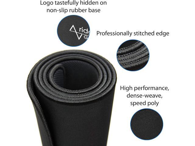 Gaming Mouse Pad (5mm) Massive 46 inch 46x17.3x0.20 Extra Thick Black Stitched Edge, Large Washable Desk Mat