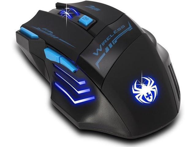 zelotes F14 Professional Blue LED 2400 DPI USB 2.4G Optical Wireless Gaming Mouse Mice for Laptop,Desktop,PC,MacBook (Black)