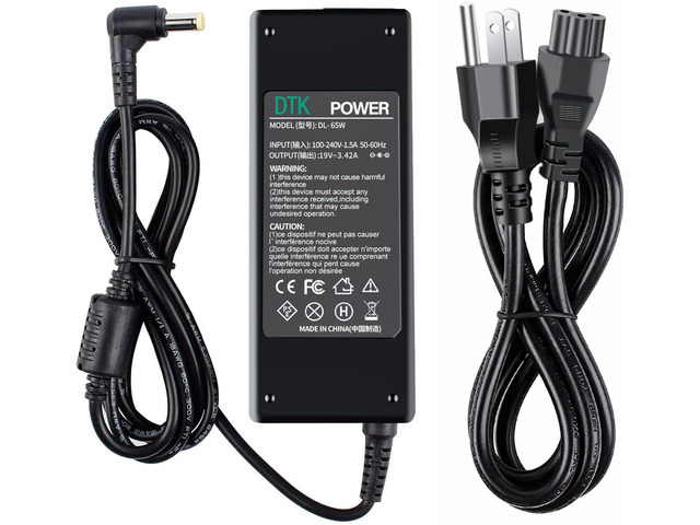 DTK 19V 4.74A 90W Ac Adapter for Acer Laptop Computer Charger Notebook PC Power Cord Supply Source Plug (75W 65W Compatible) Connector Size: 5.5x1.7mm