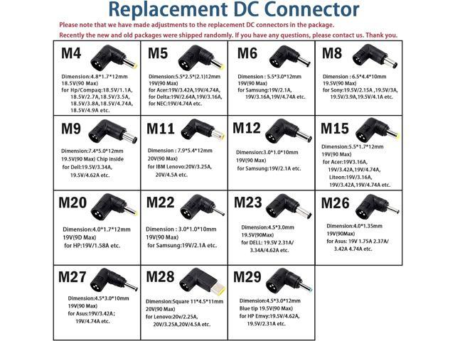 Gonine 90W Universal Laptop Charger, 110-240V AC to DC 19V 19.5V 20V 18.5V 15V 16V AC Power Supply Adapter, Compatible with HP Dell Acer Asus...