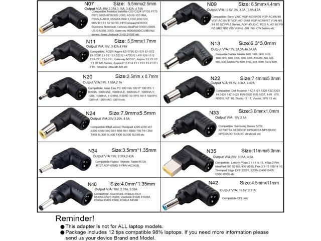 Universal Laptop Charger 90W, Slim AC Adapter Power Supply Cord with USB Port for Mobile Phones Tablet Compatible with Dell Lenovo Toshiba Acer...