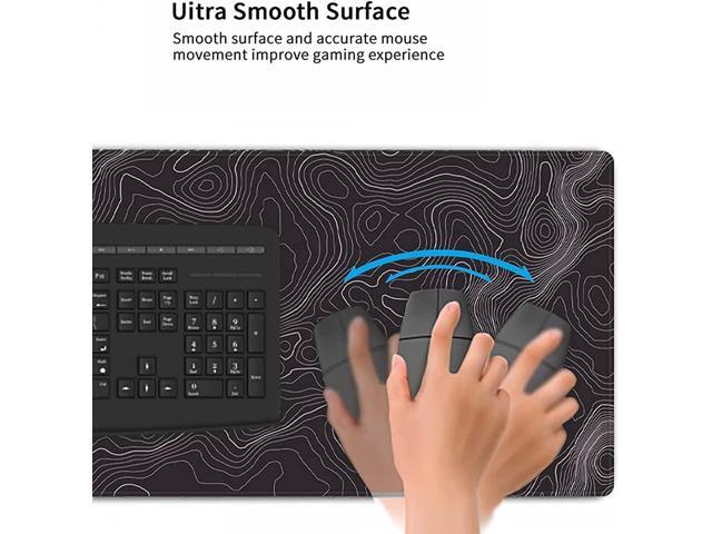 AQQA Large Mouse Pad Mat (35x17 in) Extended XXXL Gaming Mouse Pad with Non-Slip Rubber Base,Background Topographic Map Lines Contour Geographic...