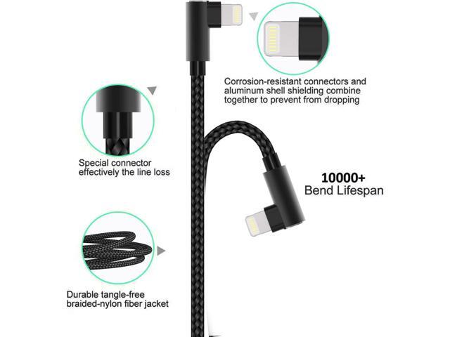 USB C to Lightning Cable 3ft MFi Certified 3 Pack 90 Degree iPhone Charger Nylon Braided Right Angle Lightning to USB C PD Fast Charging Cable for...