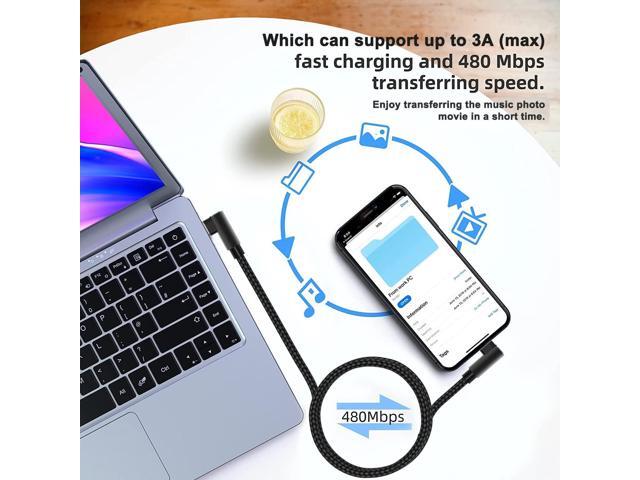 USB C to Lightning Cable 3ft MFi Certified 3 Pack 90 Degree iPhone Charger Nylon Braided Right Angle Lightning to USB C PD Fast Charging Cable for...
