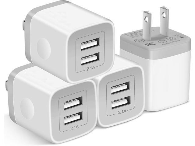 USB Wall Charger,4-Pack 2.1A Dual Port USB Cube Power Adapter Wall Charger Plug Charging Block Cube for iPhone 14/13/12/11/Pro Max/XS/XR/X/8/7/6...