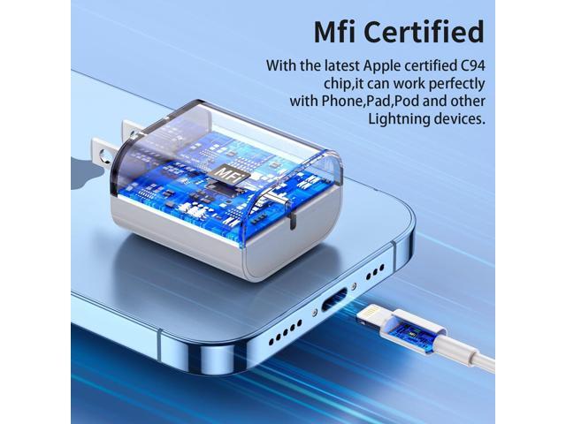 USB C Charger [MFi Certified] iPhone Charger Fast Charging 3Pack 20W Type C Wall Charger Block with 6FT USB C to Lightning Cable Compatible with...