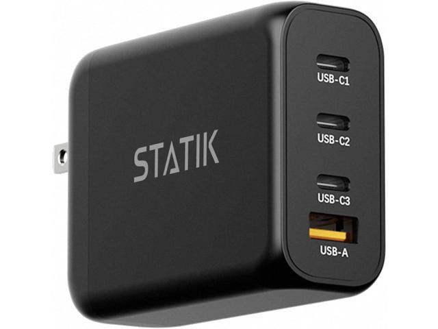 STATIK 100W GaN Charger Super Fast Charger Block USB C - 3 Ports Wall Charger Block Type C Plug Adapter, High-Speed Power Compatible with MacBook...