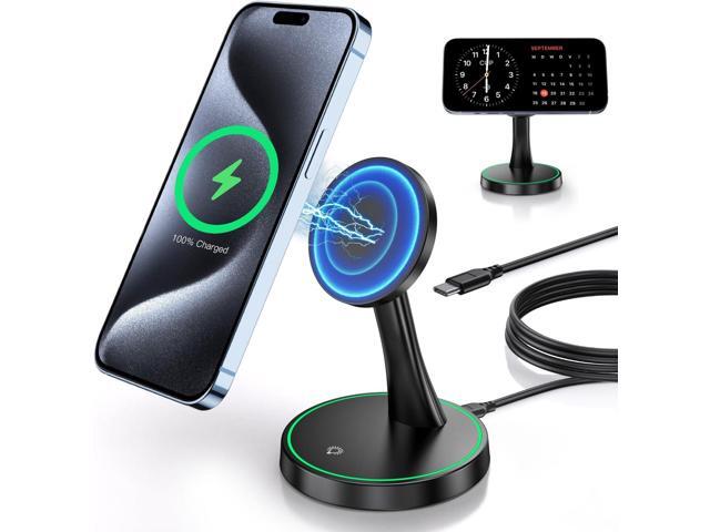 Magnetic Wireless Charger Stand 15W Fast Mag-Safe Charger for iPhone 17/17 pro/ 17 Air/ 17 pro max 16/15/14/13/12 Series Magnet Wireless Charging...