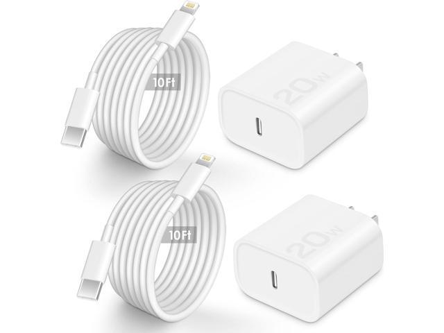 2 Pack for i Phone Charger Fast Charging 10 FT 20W PD Type C Charger iPad Charger Block with 10 Foot USBC Charger Cable Compatible with iP14...