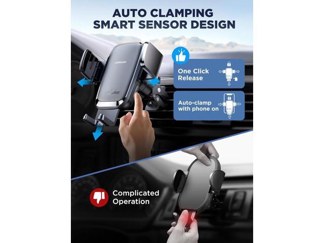 Wireless Car Charger, 15W Qi Fast Charging Auto Clamping Car Charger Phone Holder Mount, JOYROOM Cell Phone Holder Car Mount for iPhone 16 15 14 13...