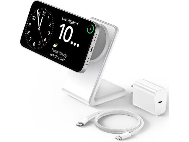 Mag-Safe Charger Stand for iPhone 17 (with 20W Adapter, 5Ft Cable), Magnetic Wireless Charger with Fast Charging Capability for iPhone...