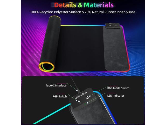 Gaming Mouse Pad, Wireless Charging Mouse Pad Gaming, 31.5'x11.8' Large RGB Desk Mat for Laptop/Computer/Keyboard, 9 Light Modes, Waterproof Smooth...