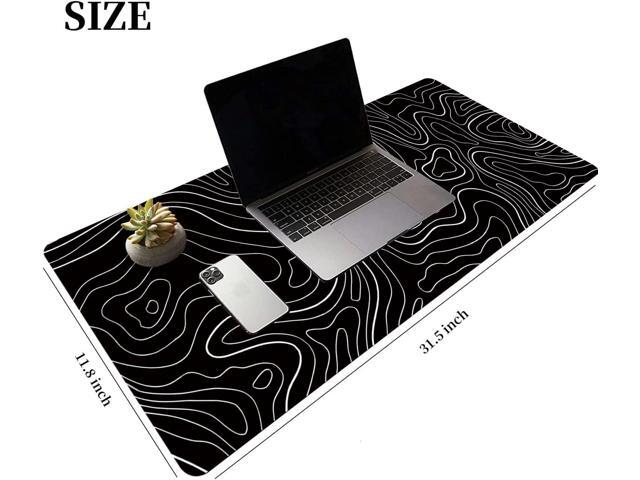Large Gaming TOPO Keyboard Mouse Pad Black Topographic Mouse Pad with Anti-Slip Rubber Base, Extended XXL Long Gaming Mousepad Big Mouse Pads for...
