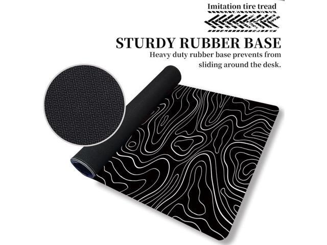 Large Gaming TOPO Keyboard Mouse Pad Black Topographic Mouse Pad with Anti-Slip Rubber Base, Extended XXL Long Gaming Mousepad Big Mouse Pads for...