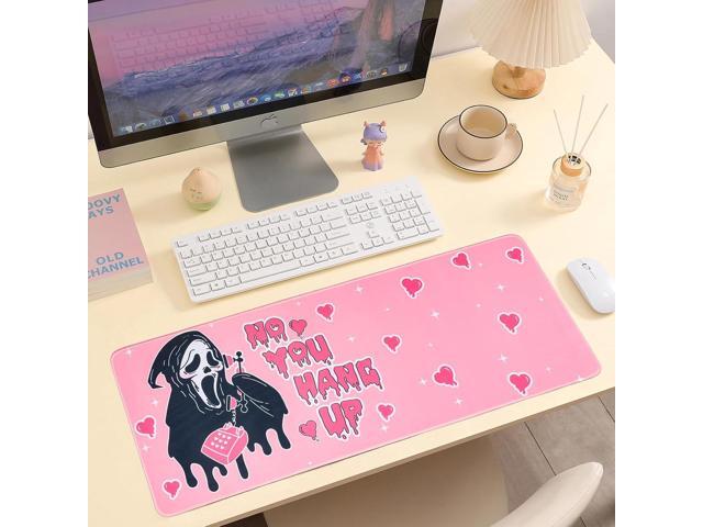 Large Gaming Mouse Pad 31.5 x 11.8in Desk Mat for Office Mousepad Anti-Skid Rubber Base Soft Comfortable and Durable Desk Pad (Pink)