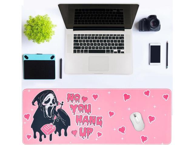 Large Gaming Mouse Pad 31.5 x 11.8in Desk Mat for Office Mousepad Anti-Skid Rubber Base Soft Comfortable and Durable Desk Pad (Pink)