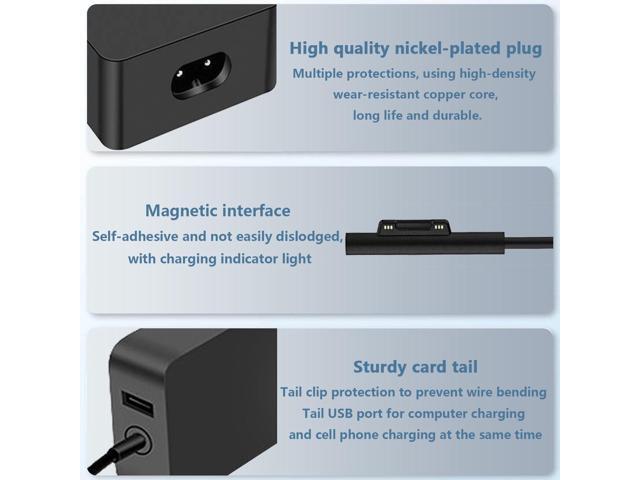 65W 1706 Surface Pro Charger Compatible with Microsoft Surface Pro 9 8 7+ 7 6 5 4 3 X Surface Laptop 5 4 3 2 1 Fit Model 1950 1943 1876 1800 1958...