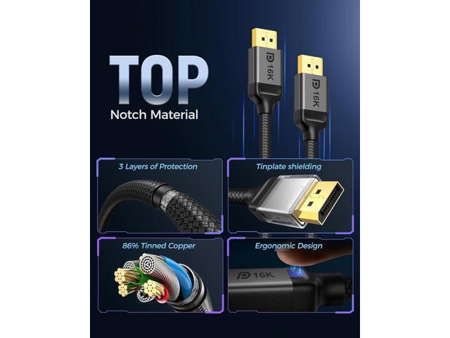 Silkland DisplayPort 2.1 Cable 15FT, DP 2.1 Cable [16K@30Hz, 10K@60Hz, 8K@120Hz, 4K@240Hz 165Hz 144Hz] 40Gbps HDR, HDCP DSC 1.2a, Video Display...