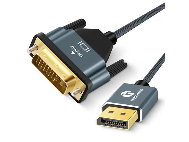 DisplayPort to DVI Cable 10FT, Gold-Plated Display Port to DVI-D Adapter Cable 1080P@60Hz Cord for Computer, Desktop, Laptop, PC, Monitor, Projector