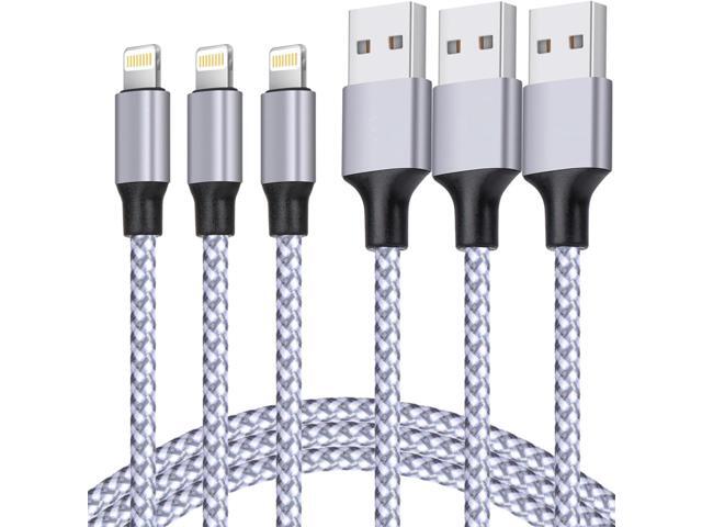 TAKAGI for iPhone Charger, [MFi Certified] Lightning Cable 3PACK 6FT Nylon Braided USB Charging Cable High Speed Transfer Cord Compatible with...