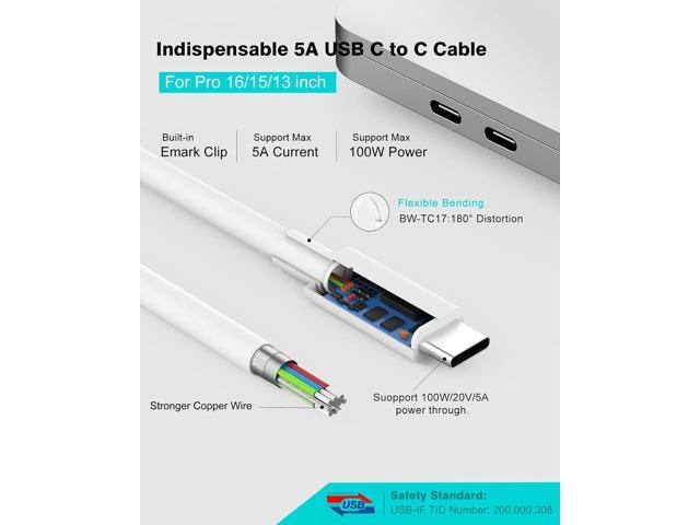 10ft Charger for MacBook Pro/Air 16, 15, 14, 13 inch 2025, 2024, 2023, 2022, 2021, 2020, M1 M2 M3 M4, 96W USB C Power Adapter, LED, 100W USB-C...