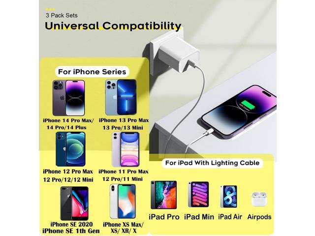 Fast Charger iPhone,iPhone Charger Cable,3Pack iPhone Charger Fast Charging 6Foot iPhone Charging USB C Charger Adapter 6FT Type C to Lightning...