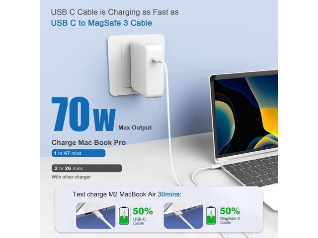 Charger for Mac Book Air Mac Book Pro 13 14 15 16 inch 2025 2024 2023 2022 2021 2020, M1 M2 M3 M4 Laptop 70W USB C Power Adapter 6.6FT USB-C Cable...