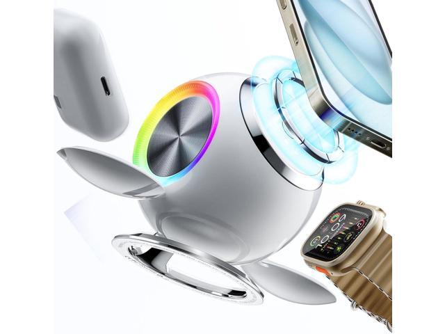 Venus 3 in 1 Mag-Safe Charger Stand, PEXXUS Magnetic Wireless Charging Station Apple MagSafe Charger (30W) Compatible for iPhone 12-16 Pro Max,...