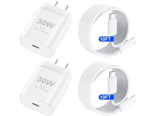 iPhone 17 16 Pro Max Charger Fast Charging Block, 30W iPhone 17/16 Pro Max USB C Fast Charger with 10 FT Type C Fast Charging Long Cable Cord for...