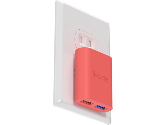 iHome 2-Port USB Wall Charger, AC Pro Multiport Plug Adapter, Phone Charging Block with Dual Ports, Flat Wall Adapter for Home & Travel