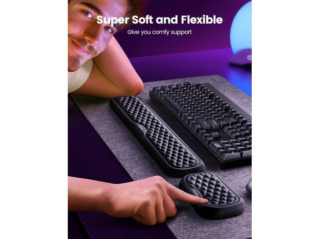 Vaydeer Wrist Rest for Keyboard and Mouse, Computer Ergonomic Wrist Support Pad, Soft Memory Foam Arm Cushion for Desk, Palm Hand Office Laptop Typing