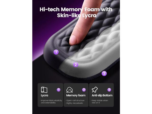 Vaydeer Wrist Rest for Keyboard and Mouse, Computer Ergonomic Wrist Support Pad, Soft Memory Foam Arm Cushion for Desk, Palm Hand Office Laptop Typing