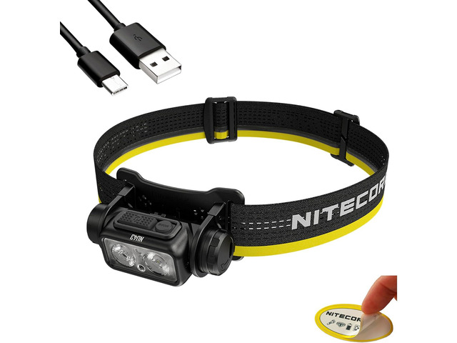 Nitecore NU43 Rechargeable Headlamp, 1400 lumens USB-C Bright Lightweight for Camping, Running, or Working, with Spotlight, Floodlight, Red Light,...