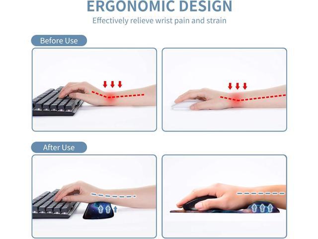 Keyboard Wrist Rest and Mouse Wrist Rest Pad Set, Made of Memory Foam with Non Slip Rubber Base Ergonomic Gel Wrist Rest for Computer Keyboard...