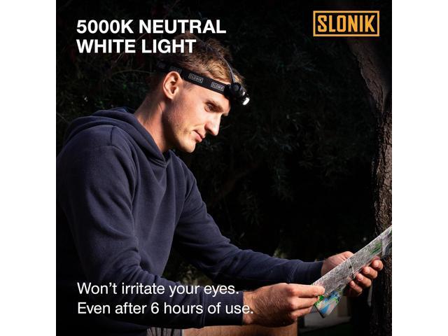 SLONIK Headlamp Rechargeable - 1000 Lumen LED USB Rechargeable Headlight - IPX4 Waterproof Head Lamp with Bright 60 ft Flashlight Beam - Hiking &...